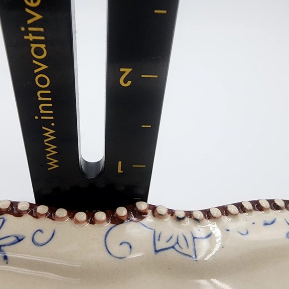 Tara Temptations Square Salad Dessert Plate w Handles Floral Lace Blue 7.5 in - Picture 8 of 8